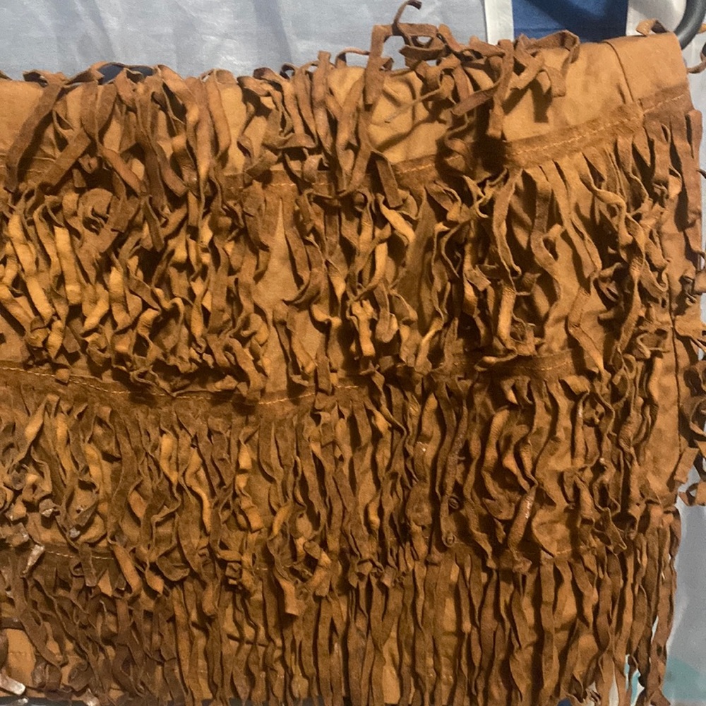 Brown frilly skirt